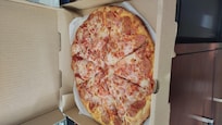 Pizza that we found in the fridge