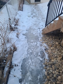 The walk way to get to your vehicle from the entrance.