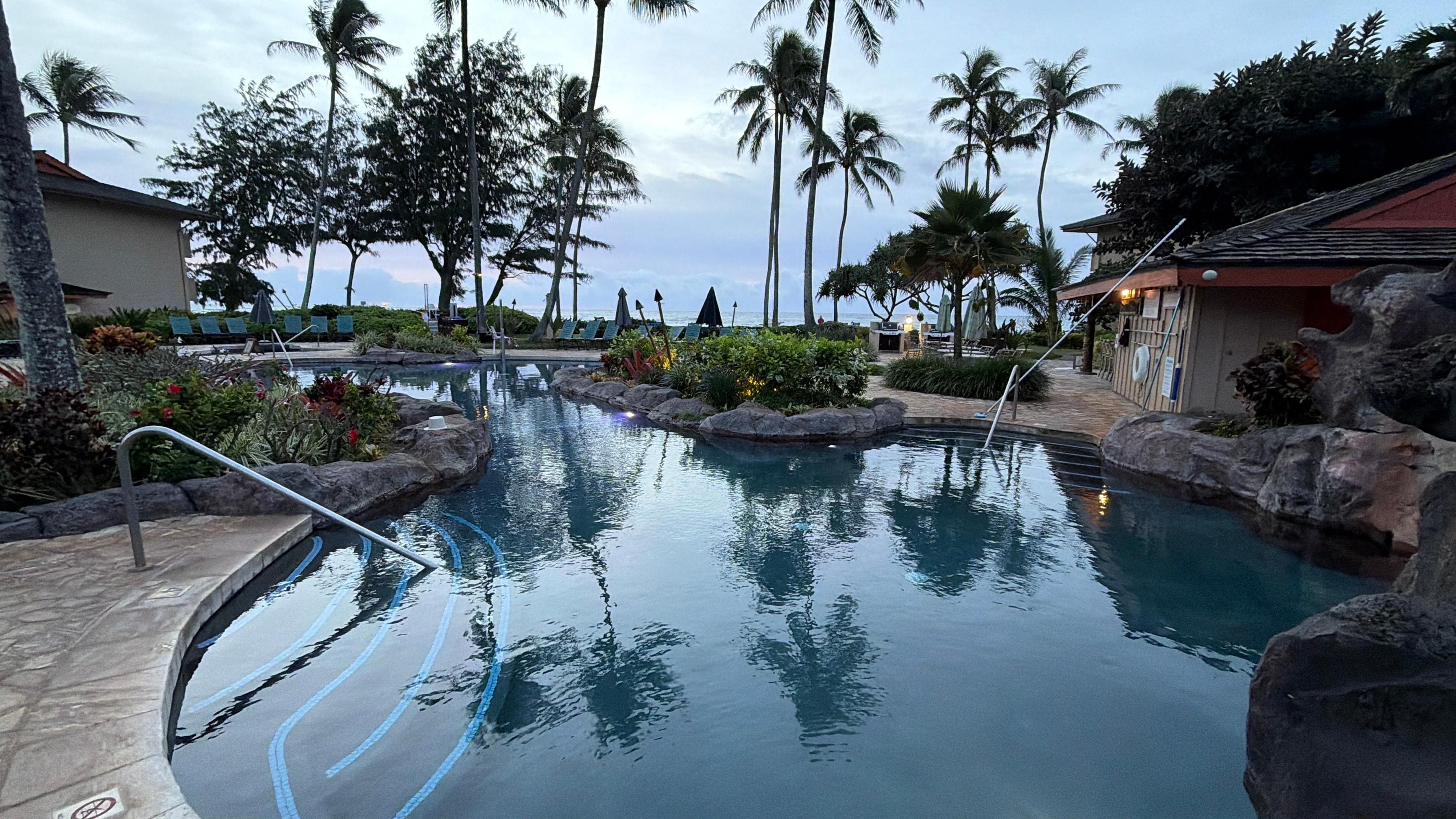 Pool view toward beach