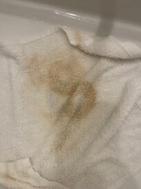 this was a clean white rag that was left in the tub as the water drained