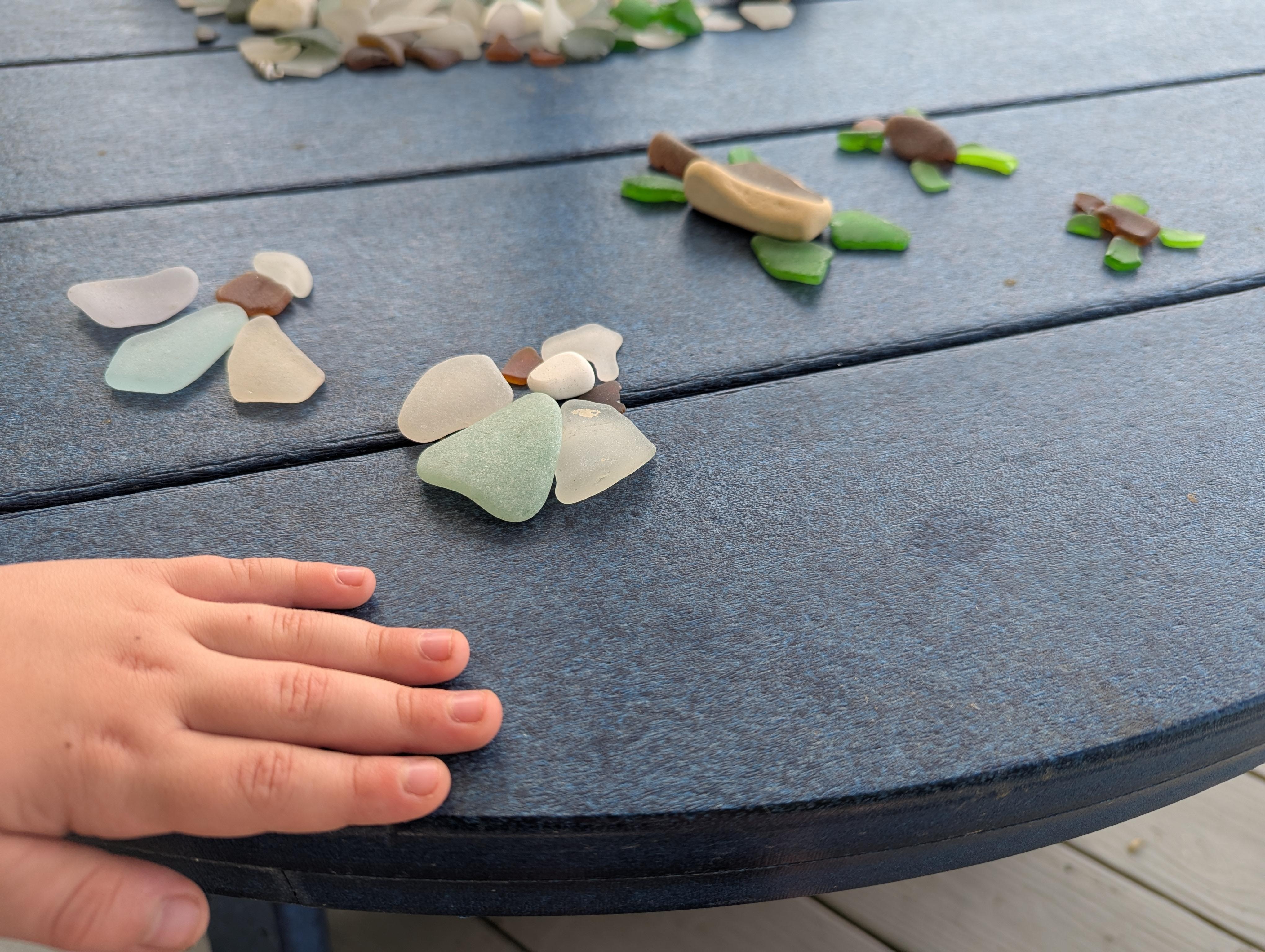 Lake glass designs angels and turtles