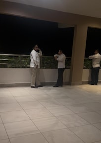 staff camped outside our room