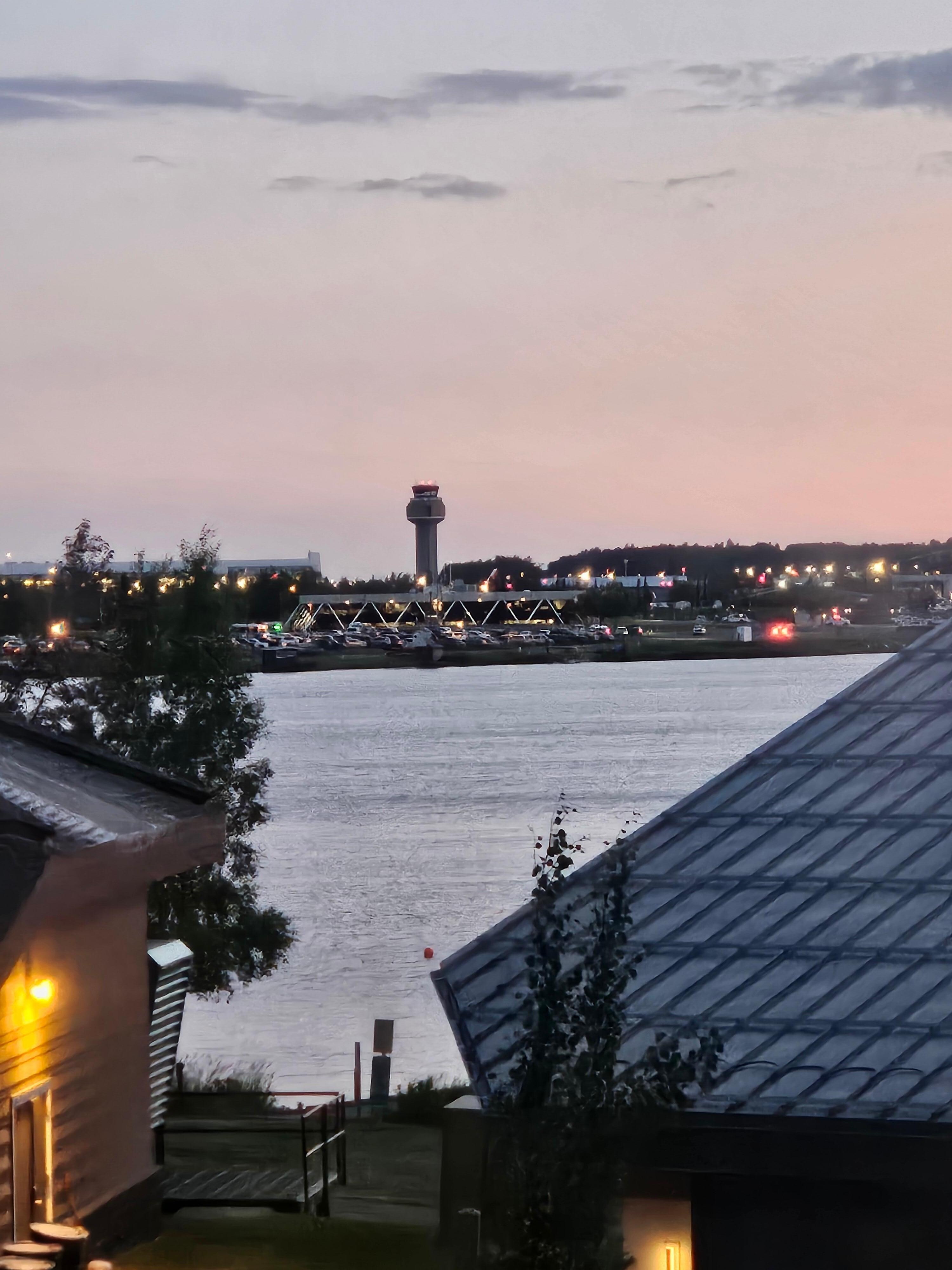 Midnight view of airport from our room.
