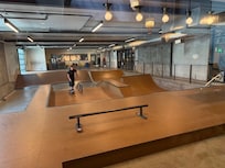The entire Evo complex has a climbing wall, sportswear store, and indoor skateboard park.