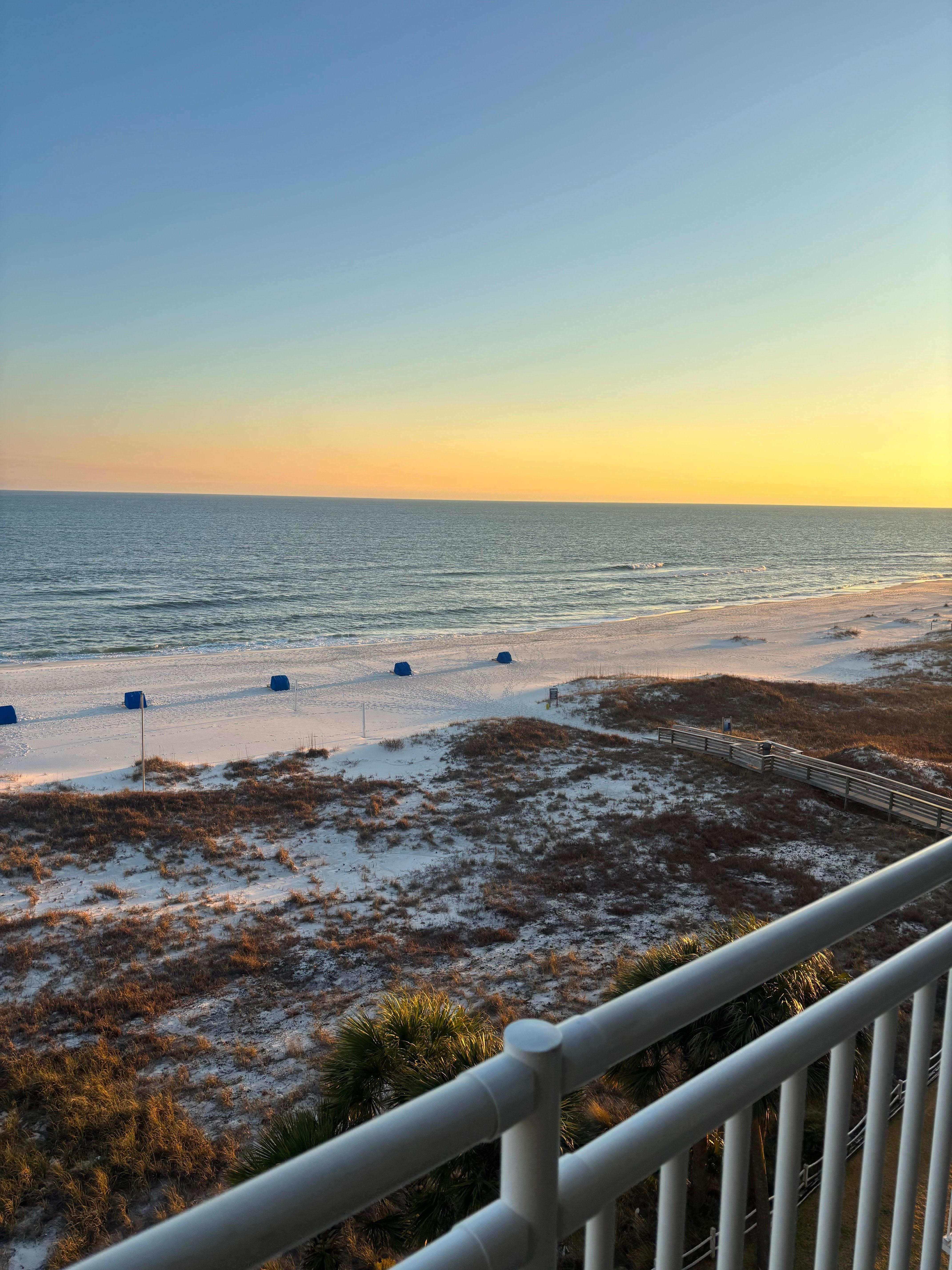 View of sunset from the balcony 