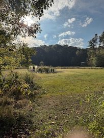 First sight of the cabin as you go in the property