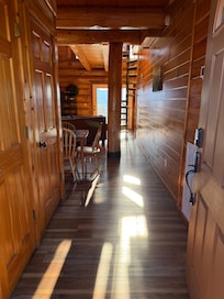 Entrance, closet, washer and dryer