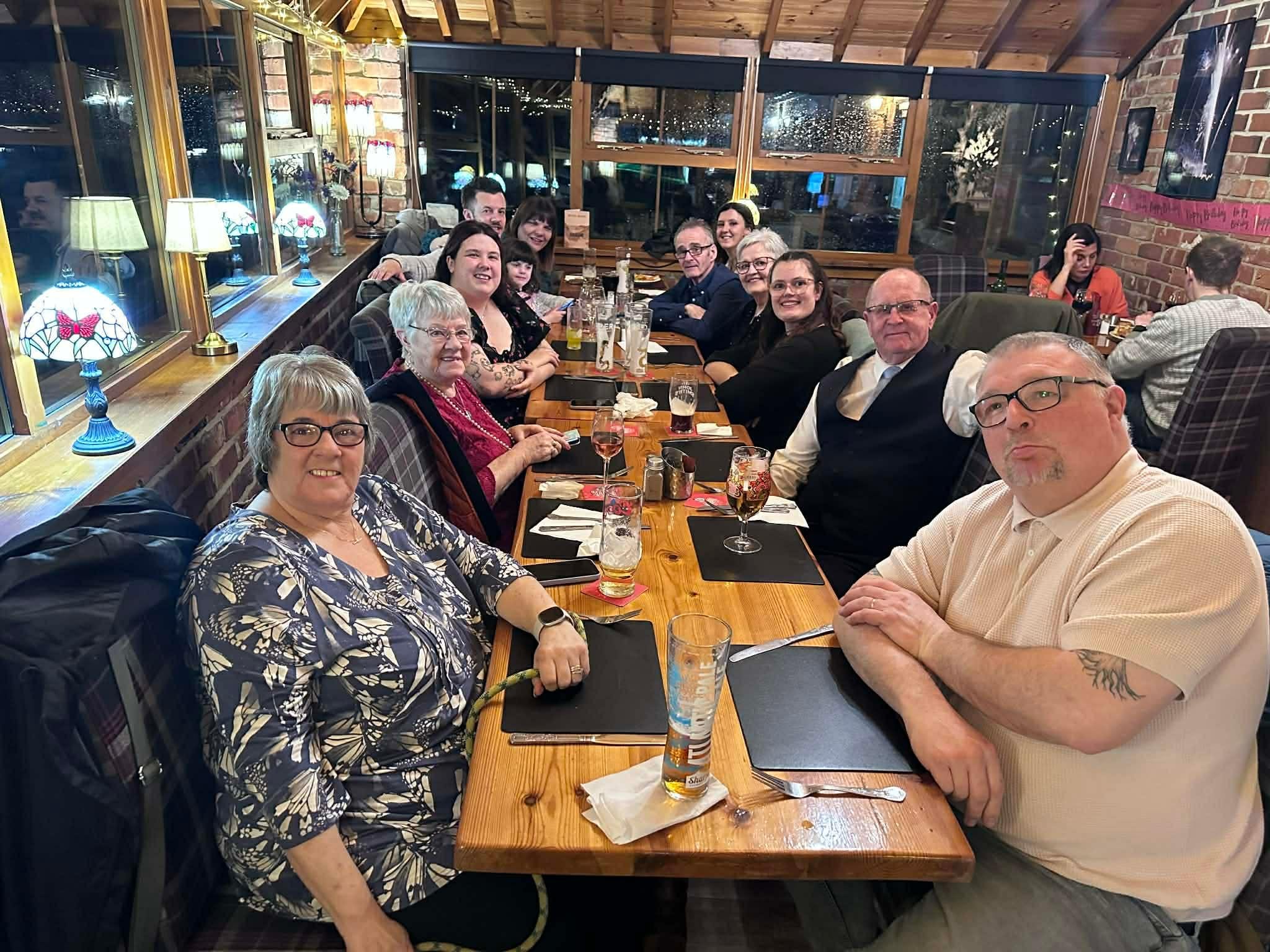 Celebrating in the restaurant 