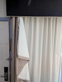 Curtains pulled off