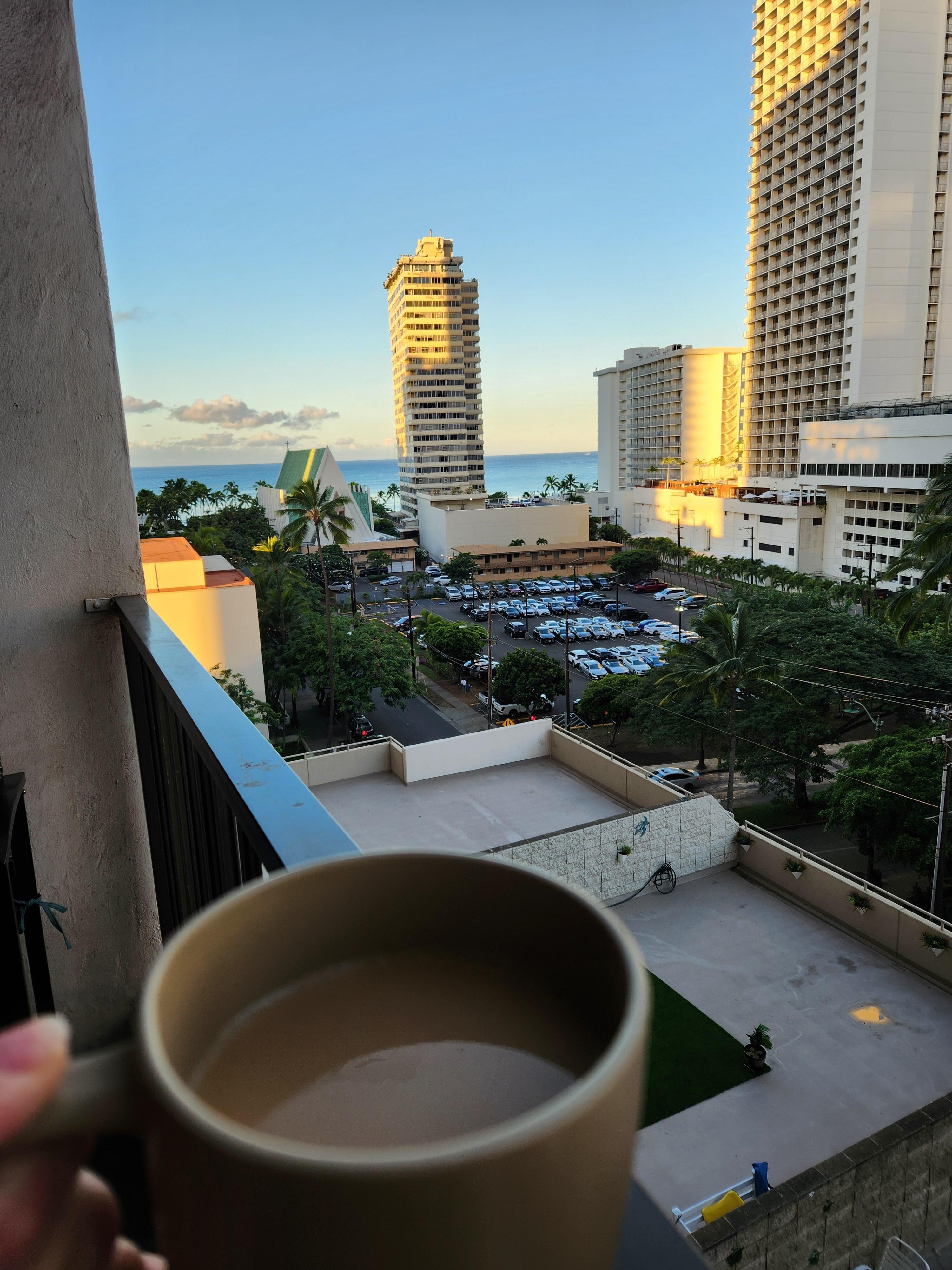 Morning coffee from the lanai