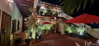 This place has many levels. Most of which are accessible. They are all very well decorated and maintained. The breakfast area (FREE) is at the very top. It is high! Makes you feel like your eating in a very fancy tree house.
