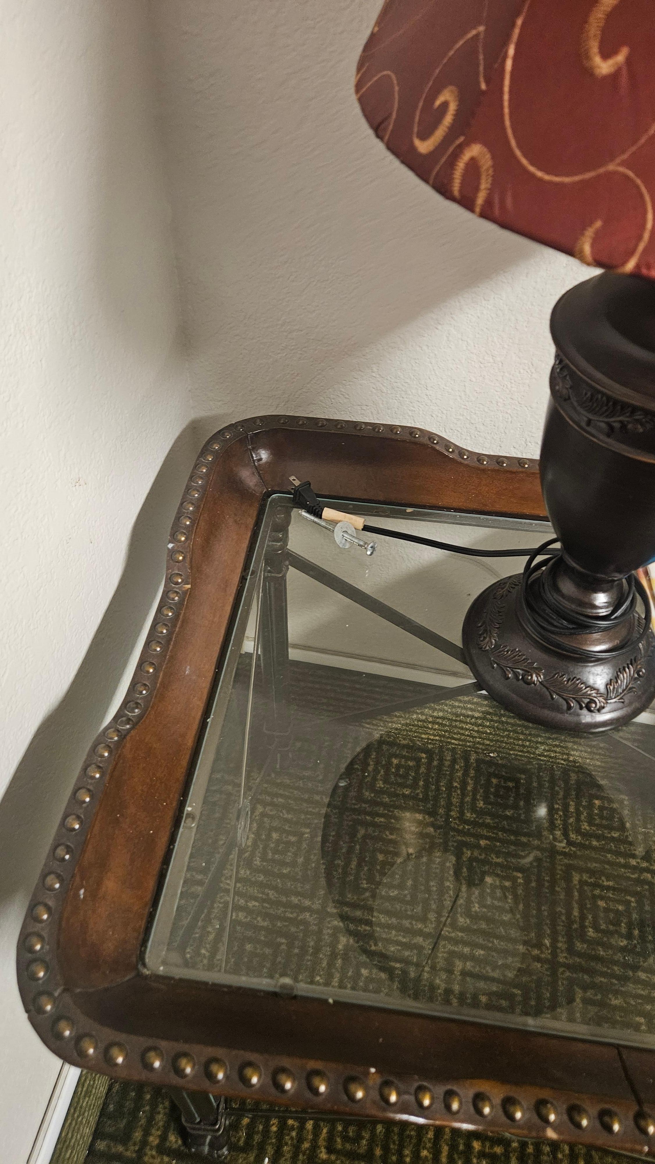 Screws and hardware in hallway