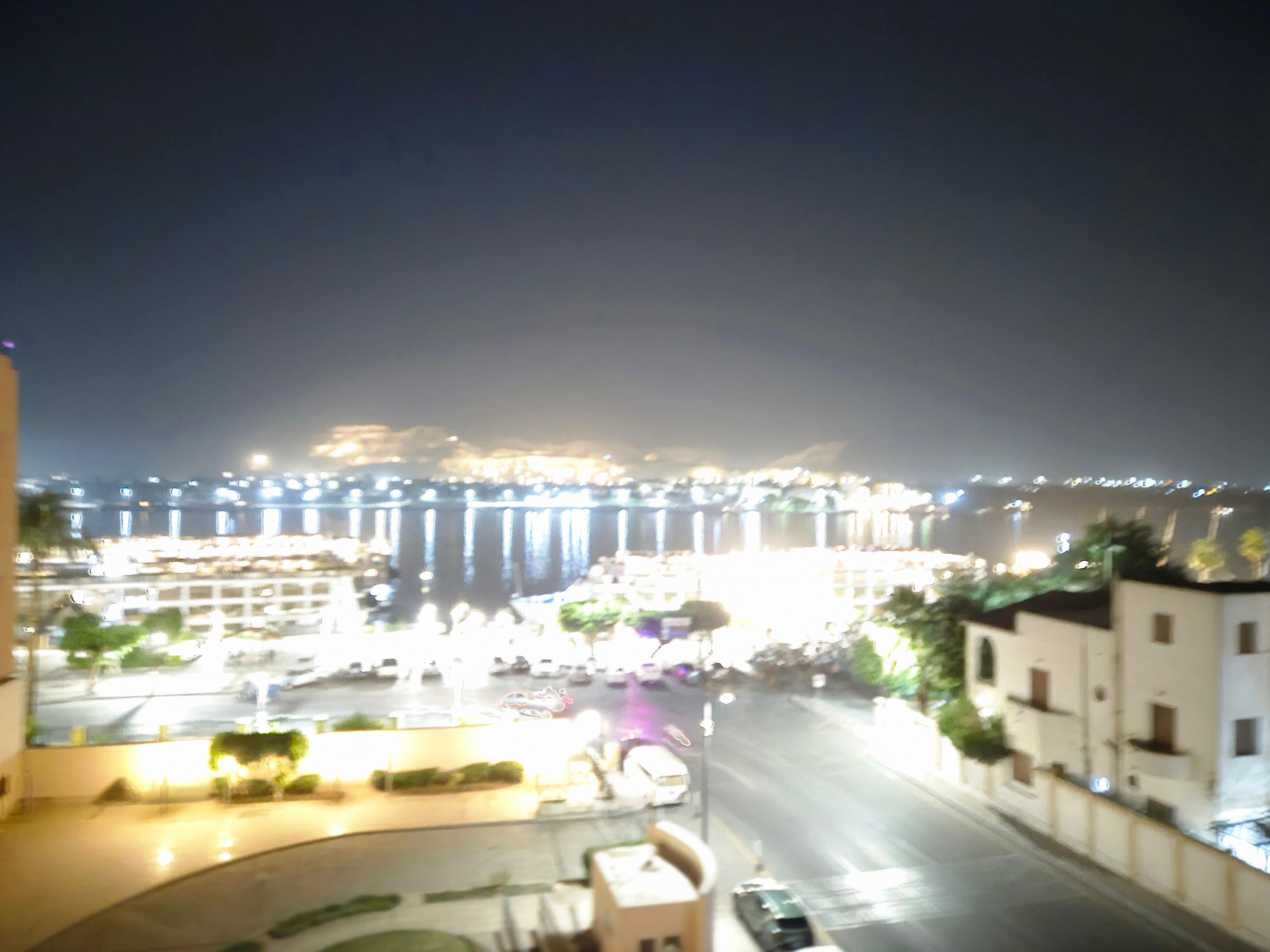 View from our balcony, at night