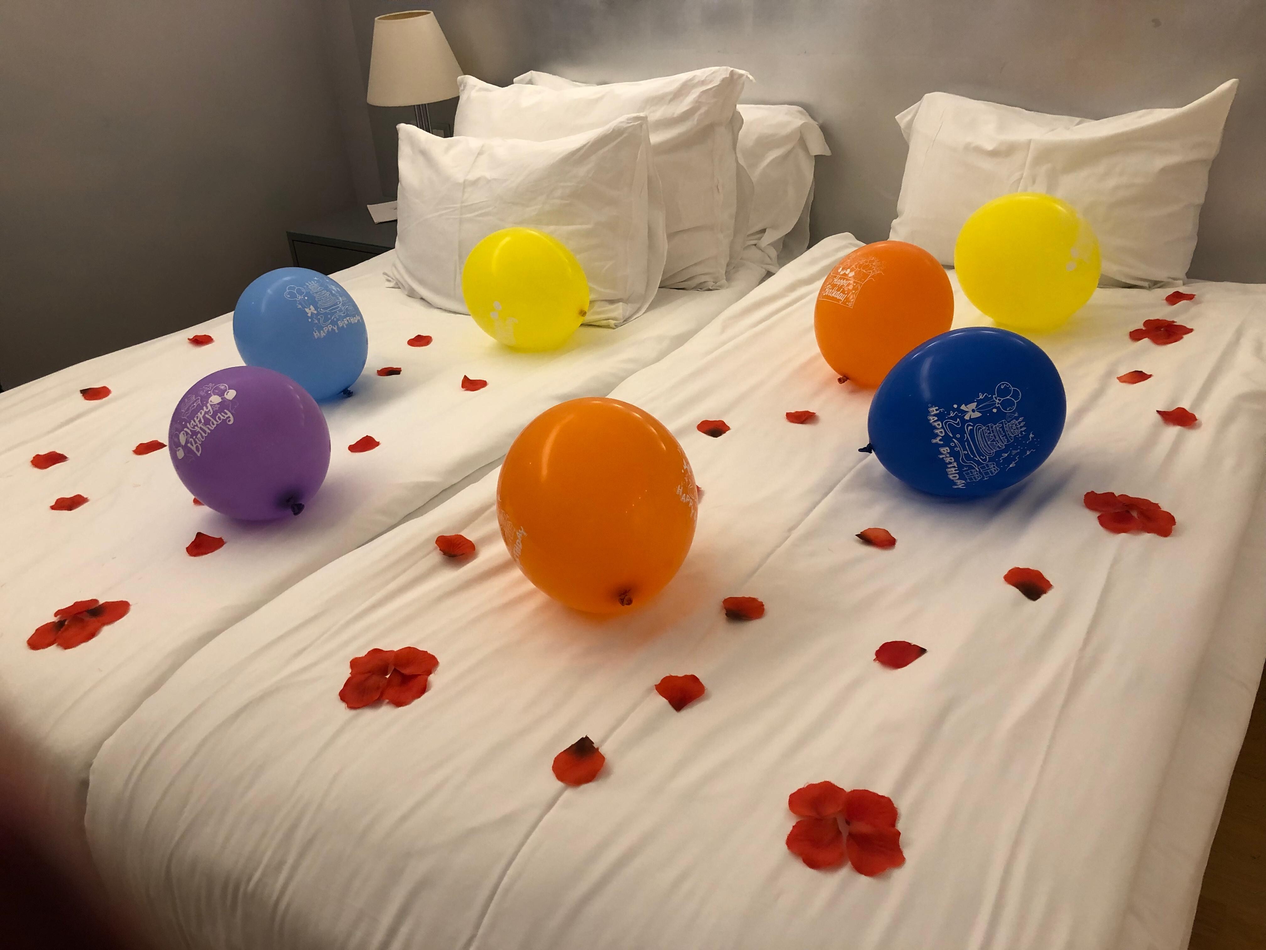 Bed was made for birthday celebration 