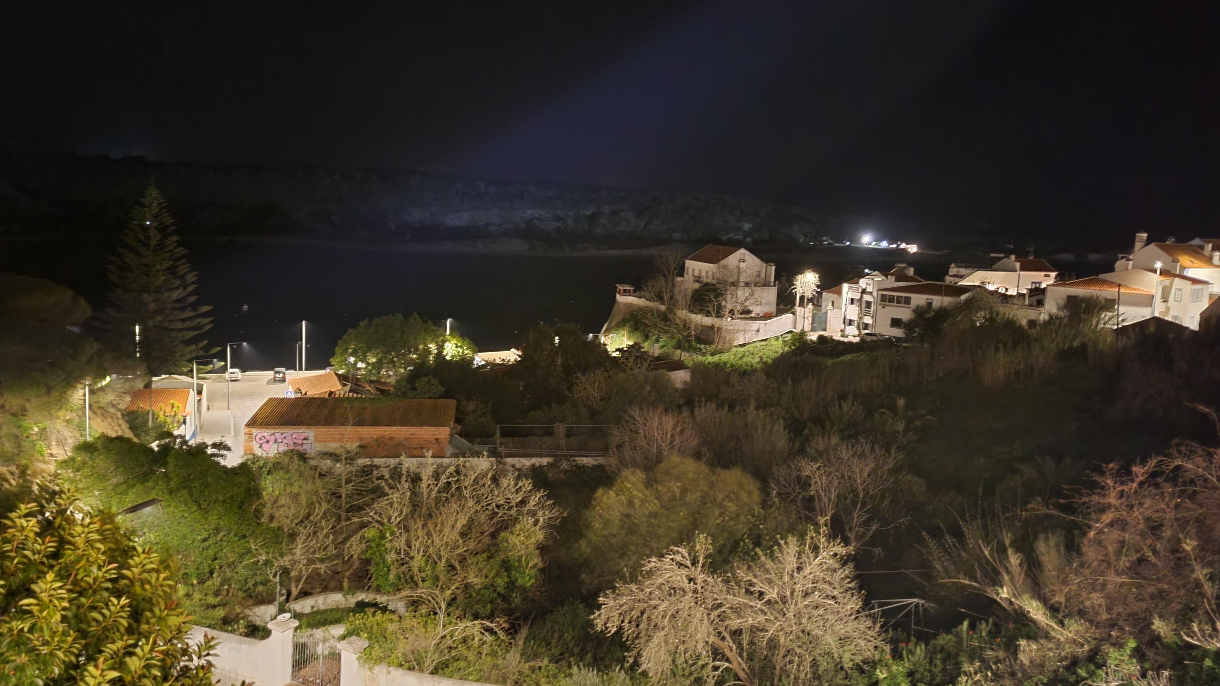 View at night from roof top