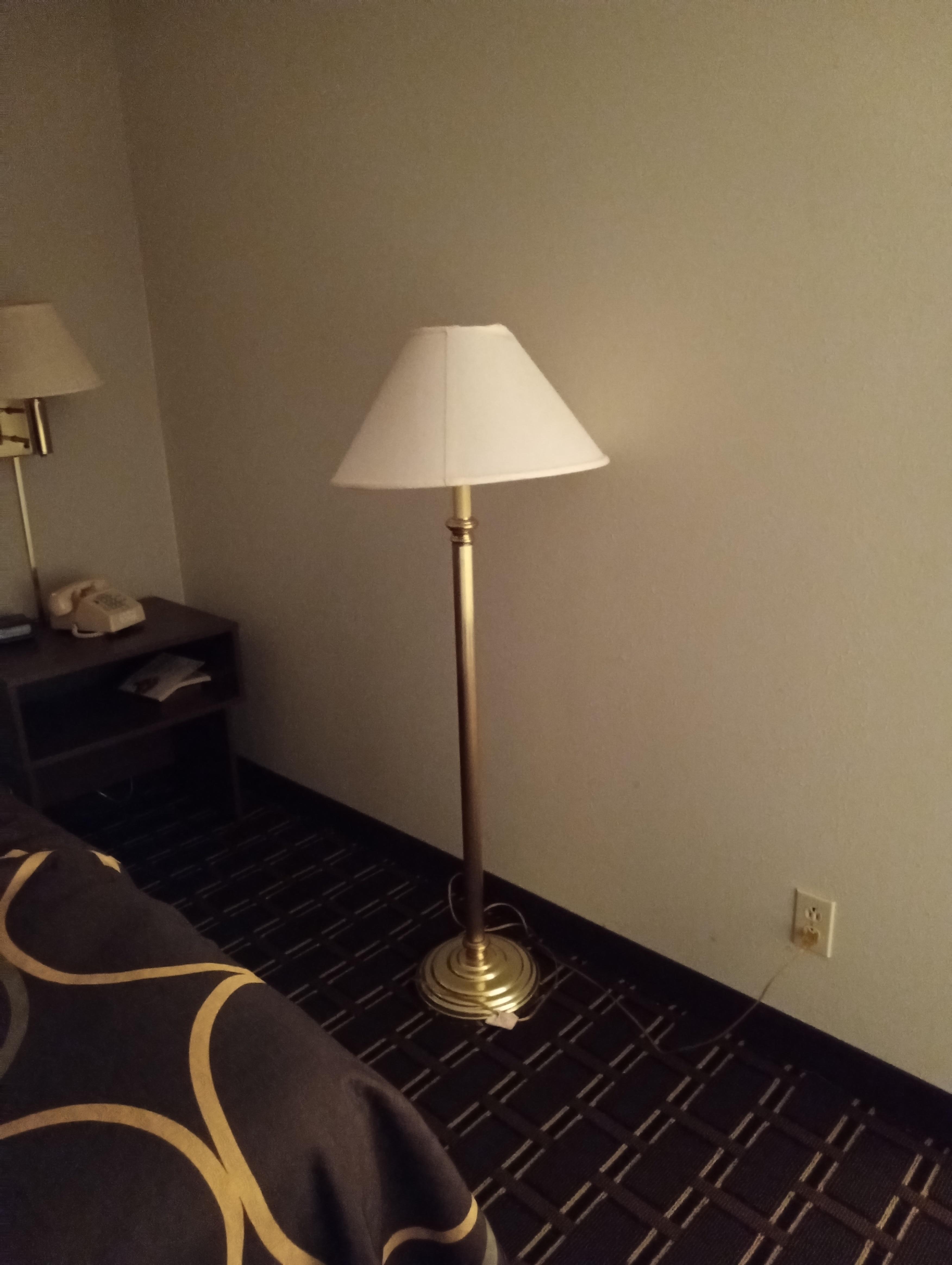 This is were I found the floor lamp. Who puts a floor lamp here?