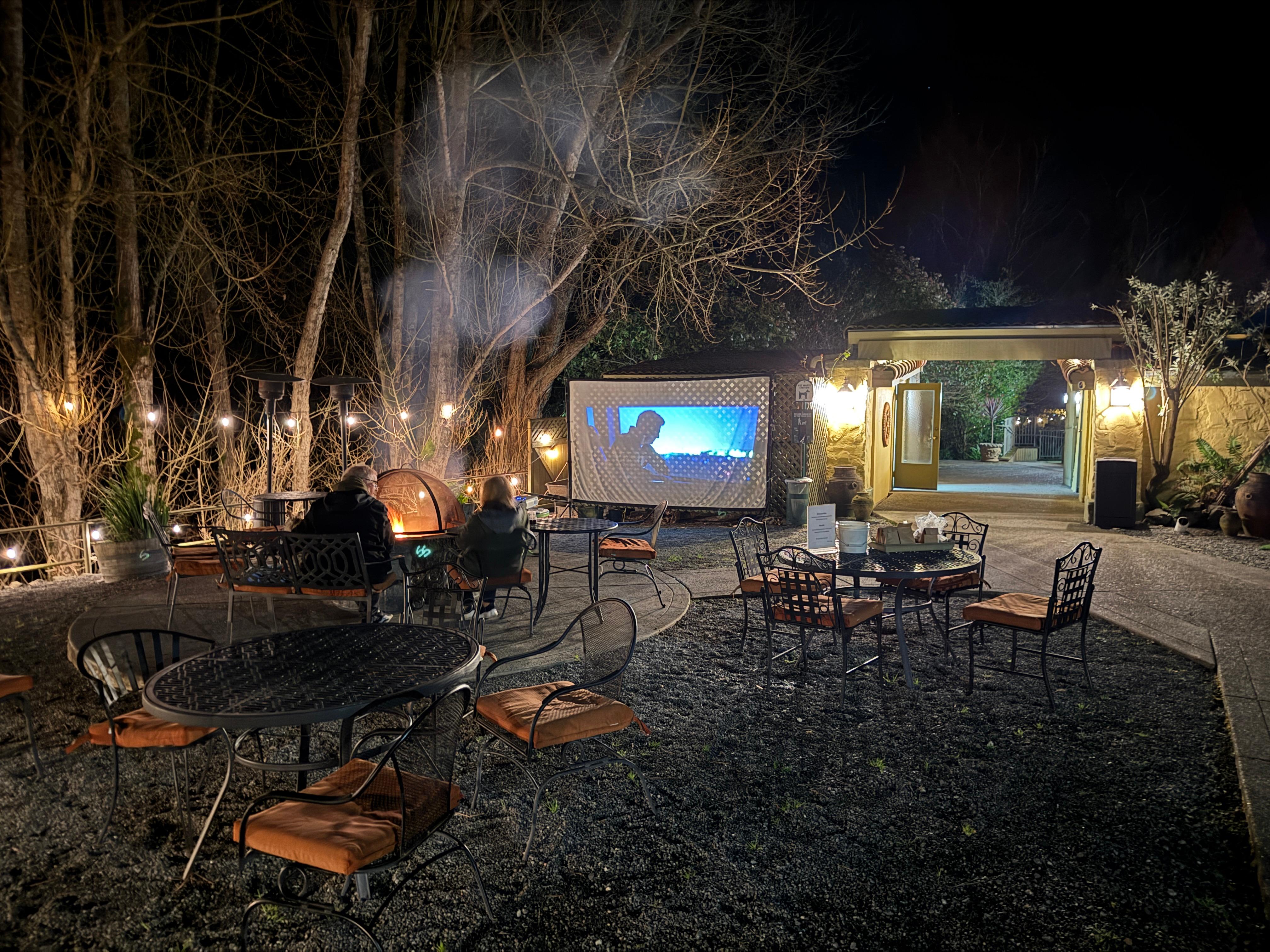 Movie and firepit