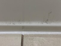 Around the base of the tub