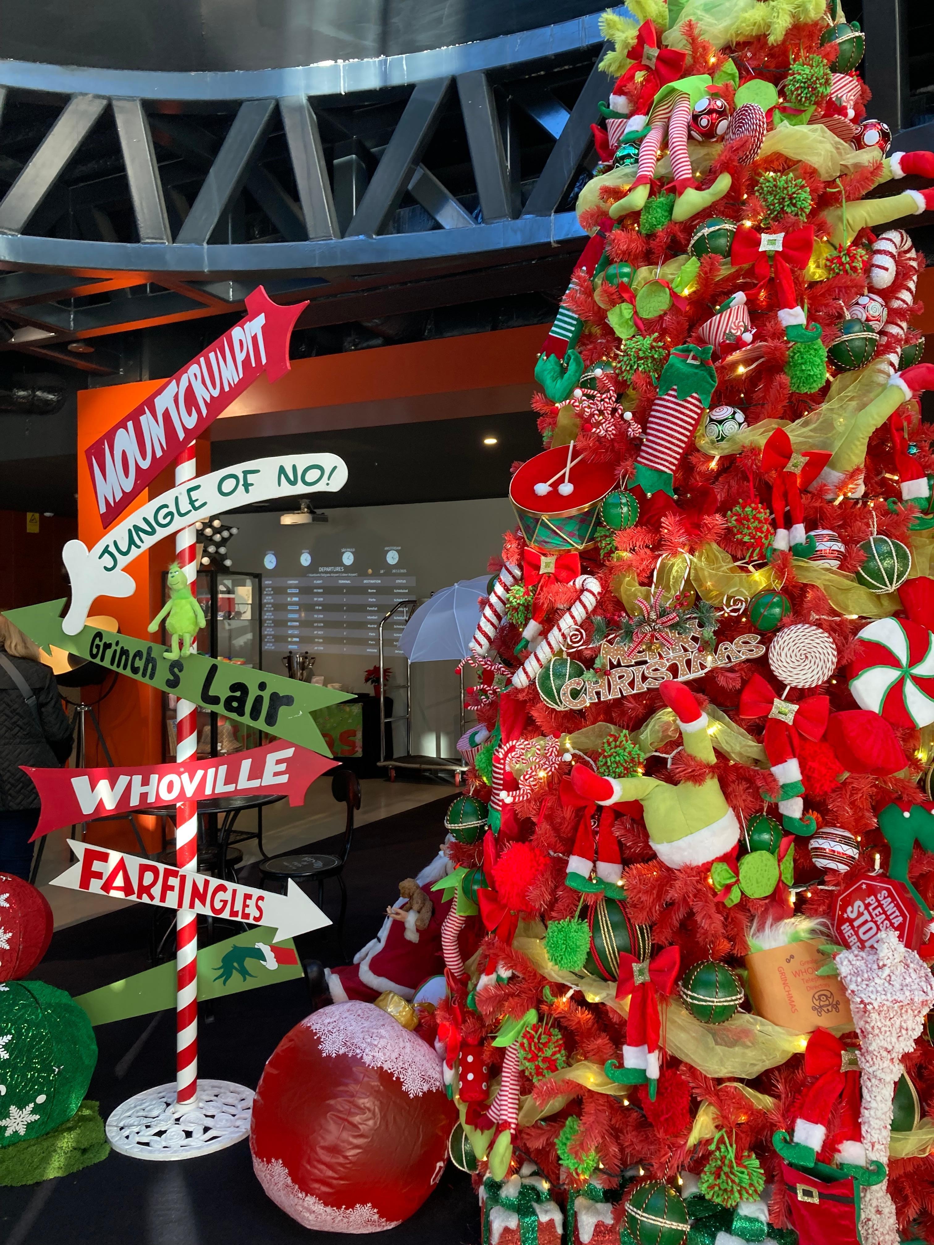 The lobby was very festive for the holidays!