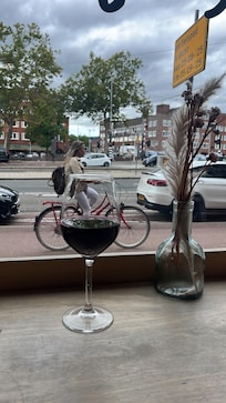 Little kiosk in the entrance, first level view you get a free wine everday