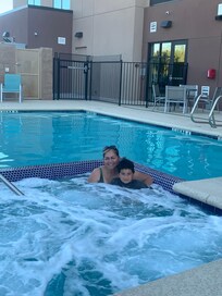 Enjoying the hot tub on a cold evening after the rain storms…
Hawaiians in AZ…