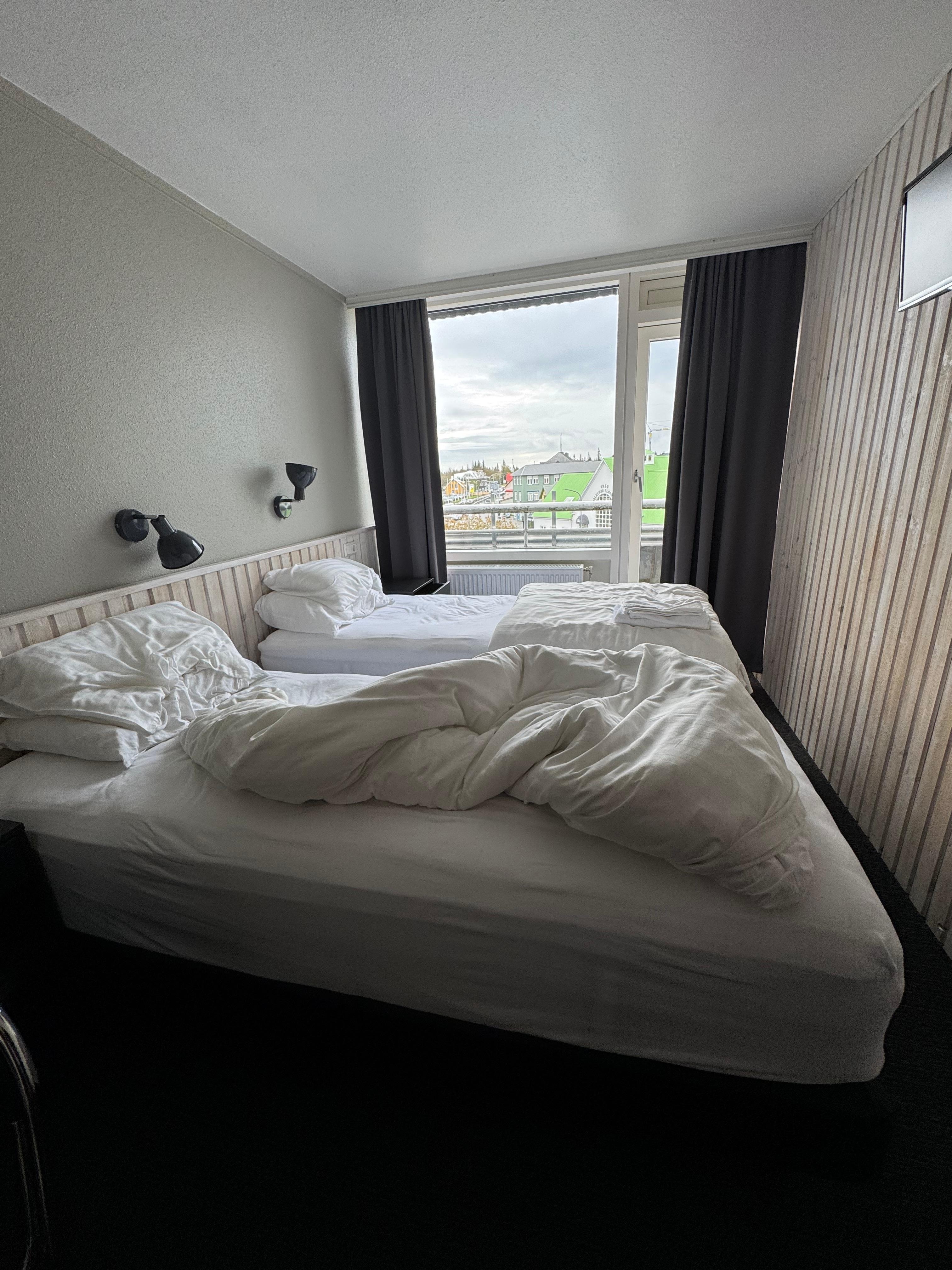 Had to slide past end of beds