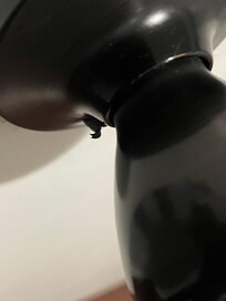 jagged metal piece on doorknob to first floor bedroom