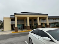 short distance from residential wall to the property entrance