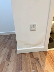 External bathroom wall - brown stained you can guess with what