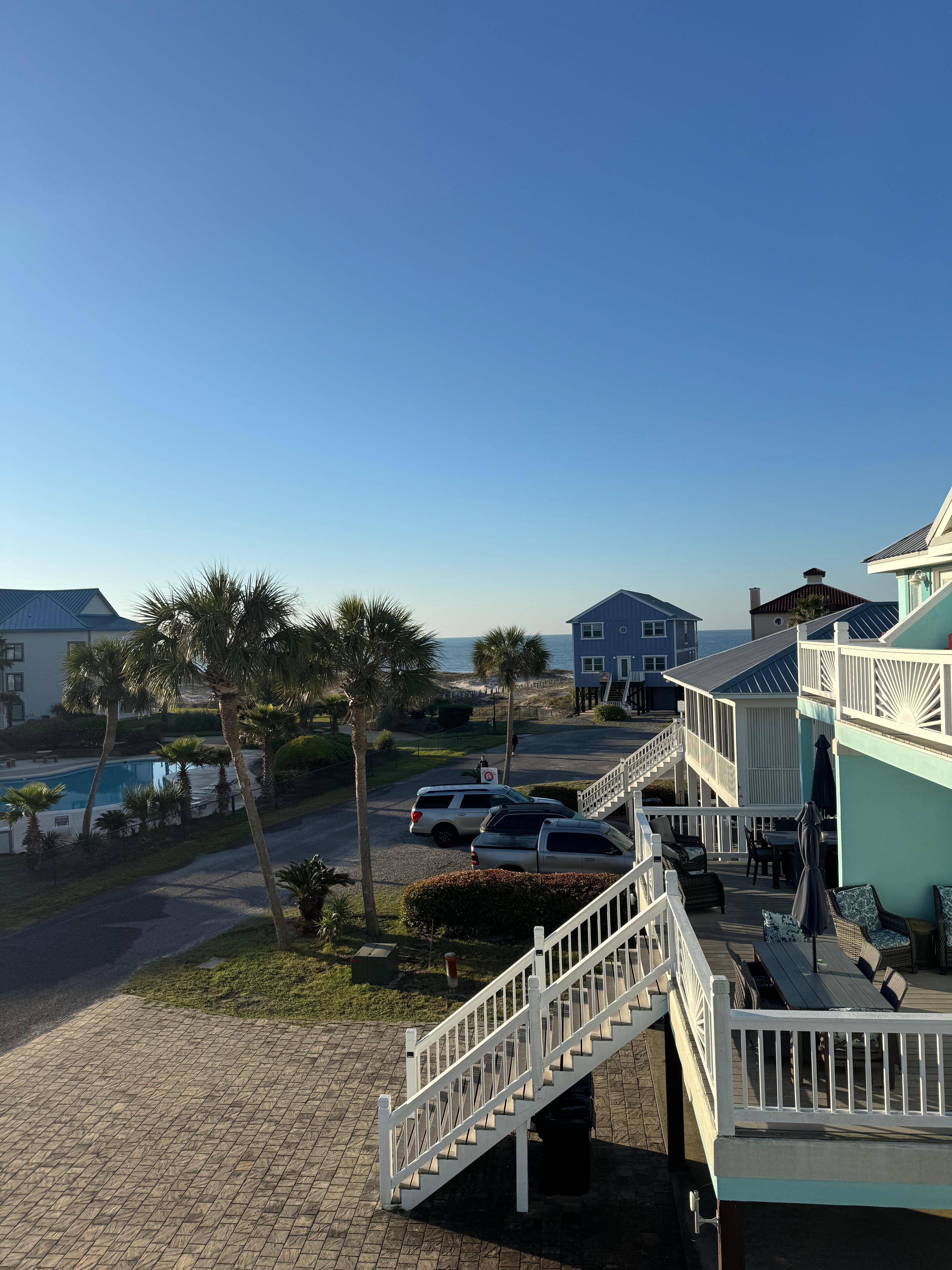 View from top balcony