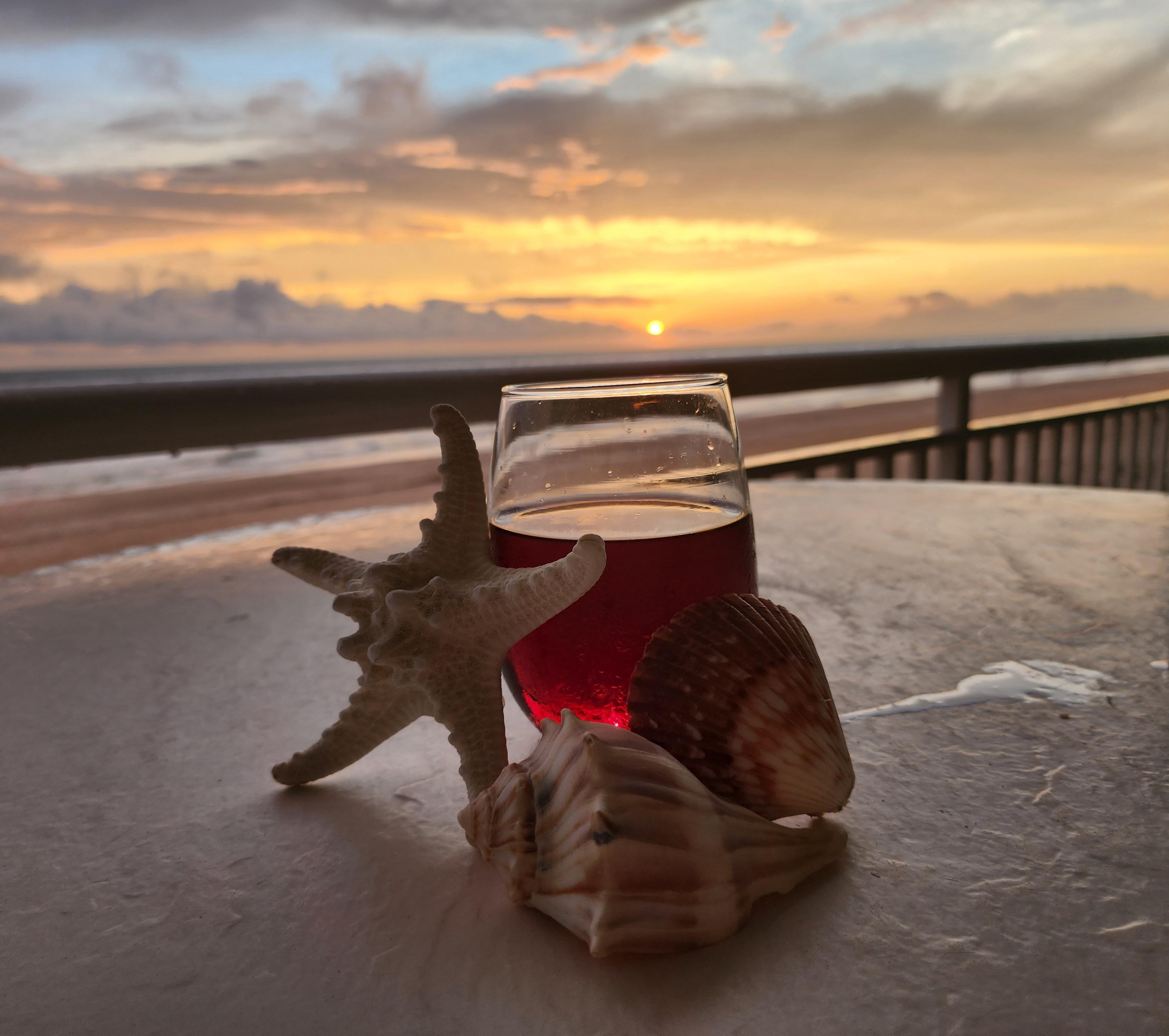 Beautiful sunset view from the balcony 