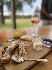 Snacks on the wide deck