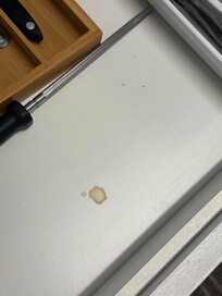 Coffee inside the drawer
