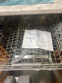 Note left in the dishwasher.