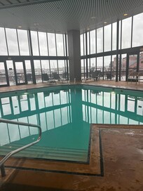 It was a rainy cold day & so fun to come back to this pool & gym after freezing in the rain