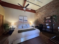 Bedroom w comfortable king bed also comfortable pillows