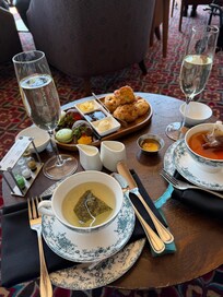 Royal Afternoon Tea bubbly Prosecco with scones that are absolutely delicious!