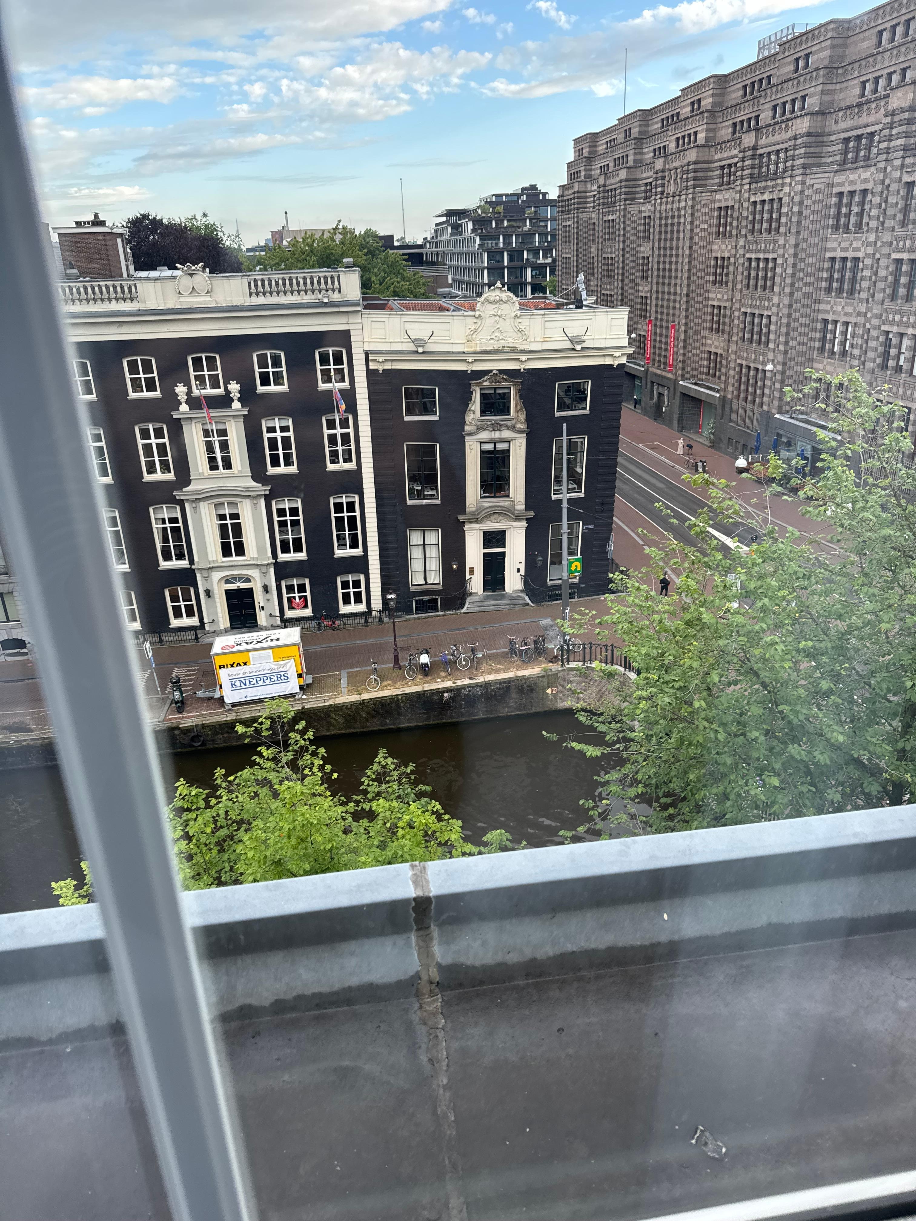Room view, 4 th floor. The blue awnings across the street…excellent food!