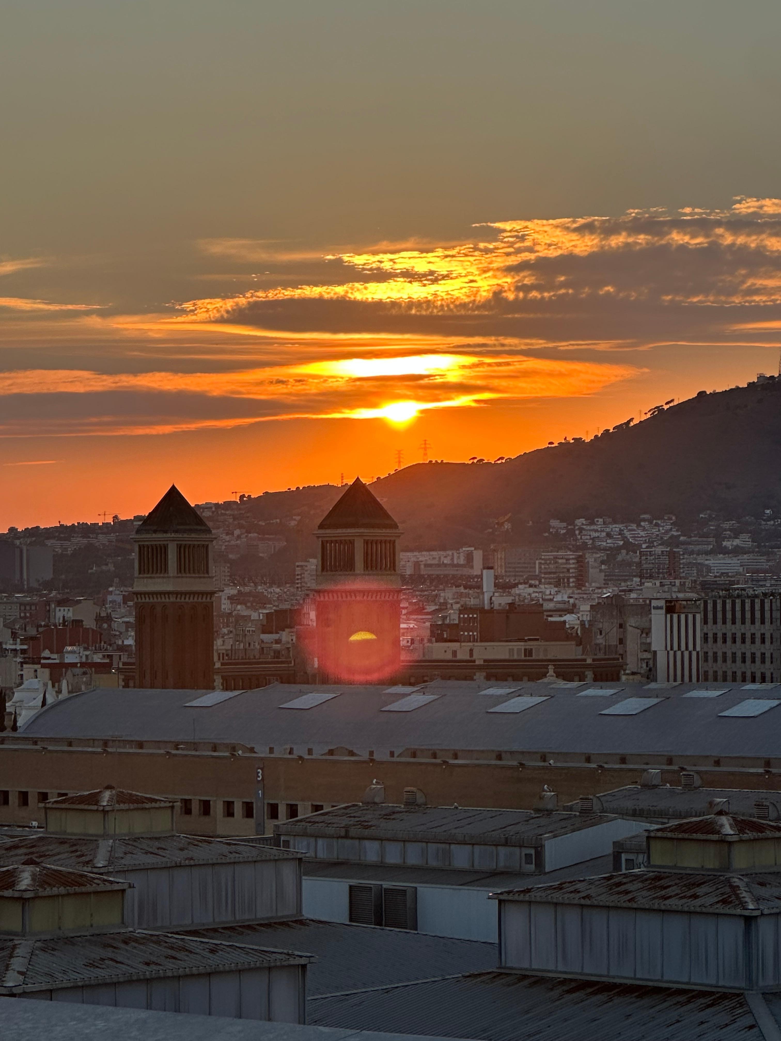 Amazing sunsets from the rooftop bar.