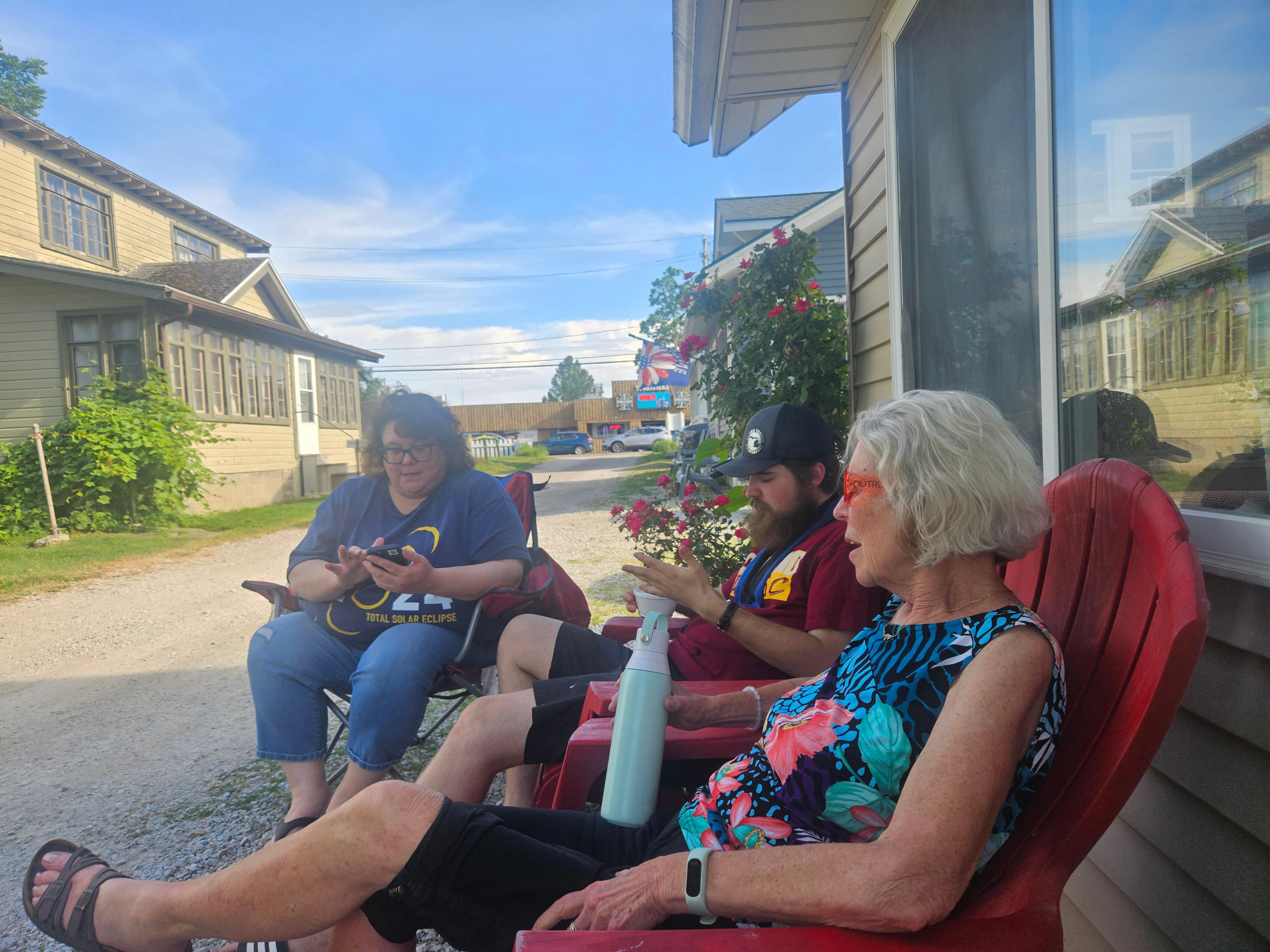 Hanging out in front