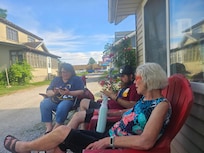 Hanging out in front