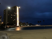 Night view of the lagoon