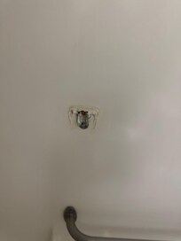 Tile in the shower is messed up.
Something’s missing.
That’s a hazard.