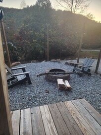 Fire pit at the camper