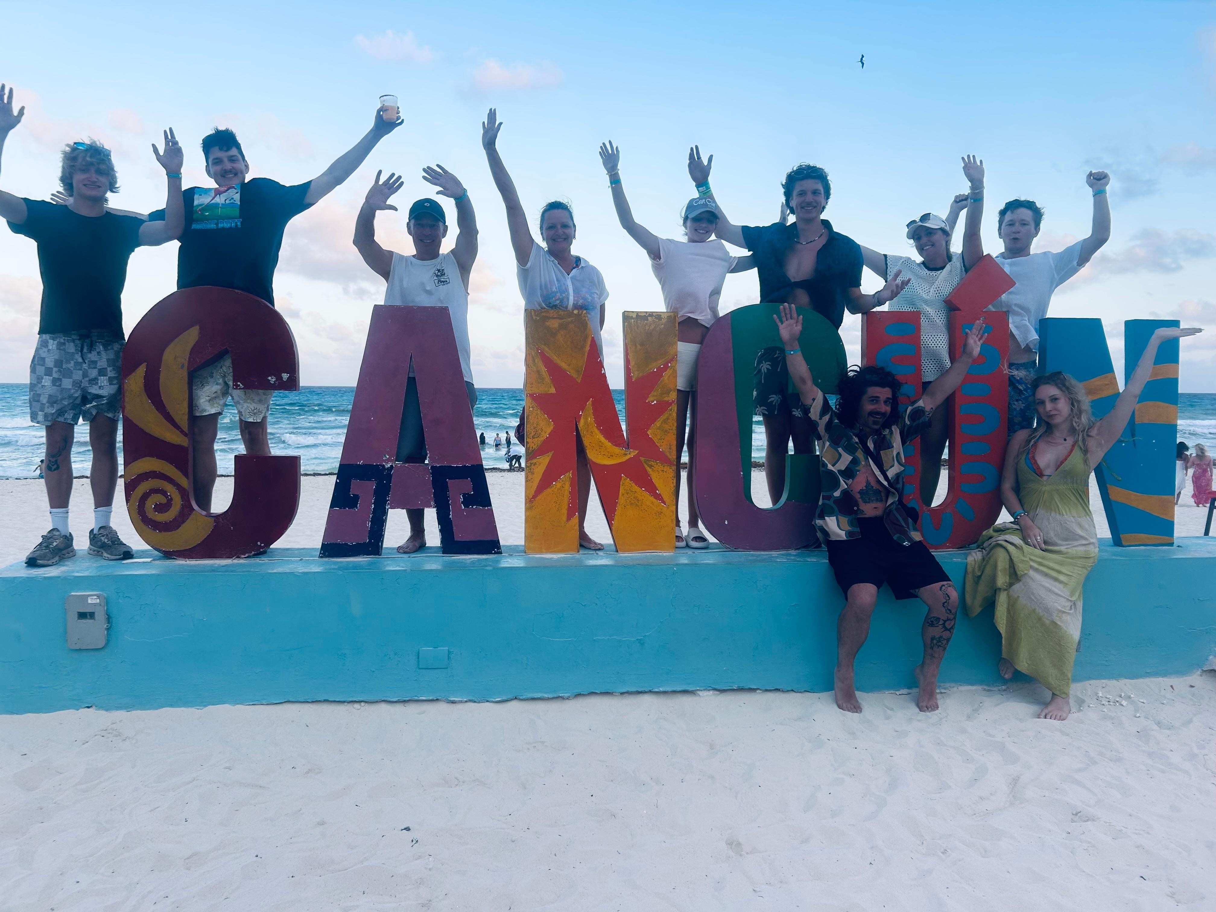 On the beach in front of the hotel 