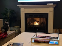 Nice gas fireplace.