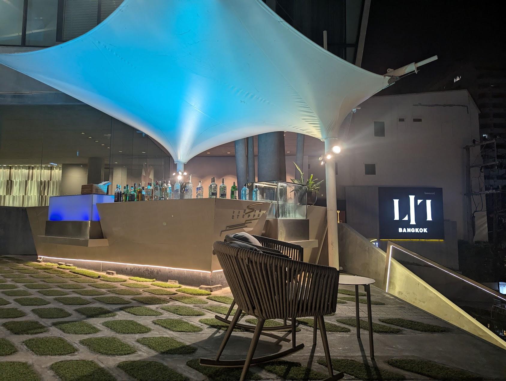 Outdoor bar area