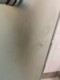 Filthy bathroom door
