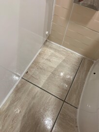 Bathroom floor after "clean"