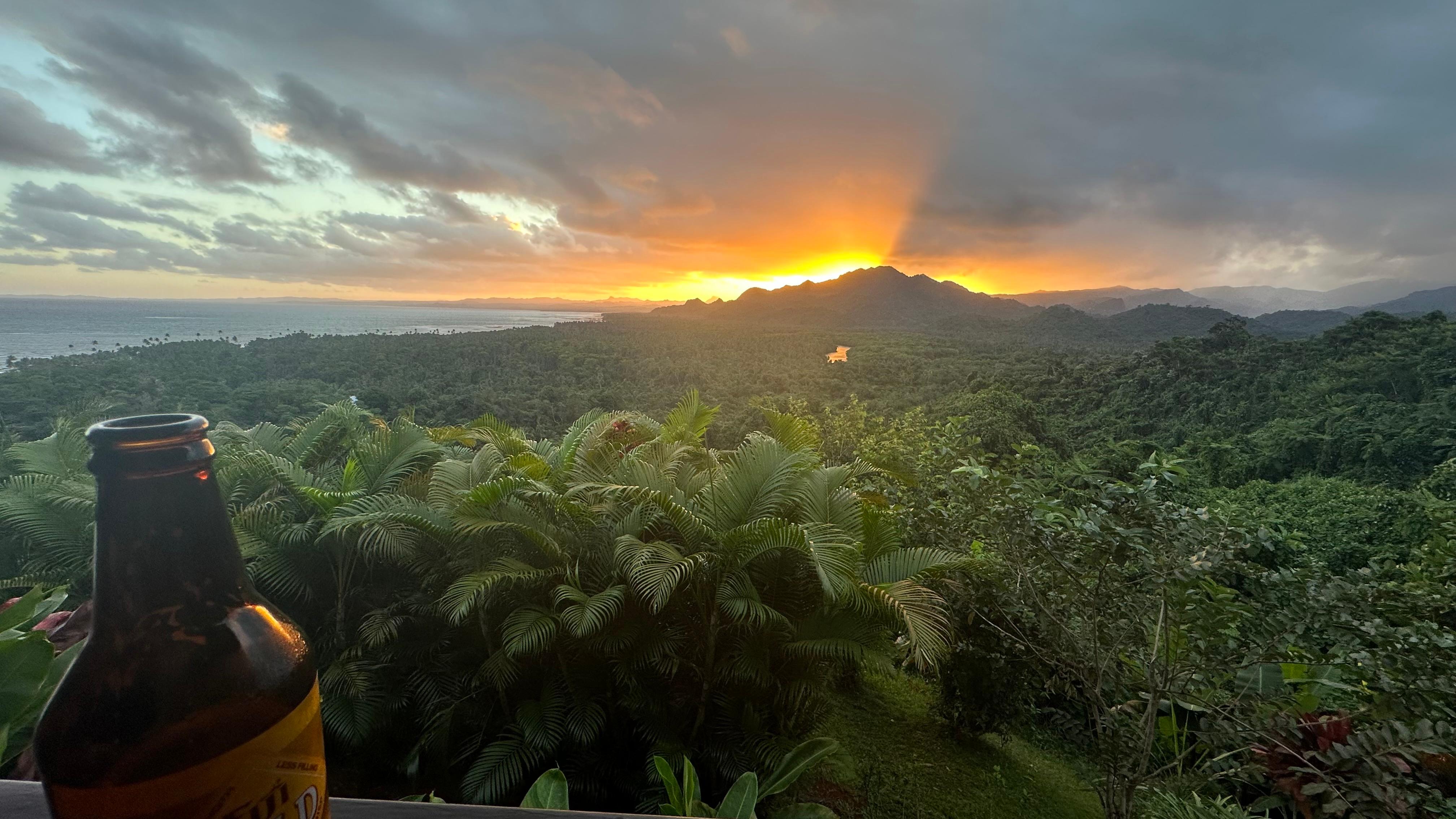 Sunset view from our villa.